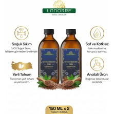 Lanorre %100 Soğuk Sıkım Keten Tohumu Yağı 150ML+150ML (2ADET) %100 Saf ve Doğal Flax Seed Oil