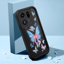 HONTINGA Oppo Find X9 Pro 5g ile Uyumlu Kılıfı Düşüme Önleyici Basitlik Anti Düşme Kamera Korumali Şirin Kelebek Siyah Desen Yumuşak Silikon Telefon Kılıfı Kadın ve Erkek Için Uygundur K2-0464