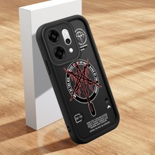 HONTINGA Oppo Reno 14 Pro 5g ile Uyumlu Kılıfı Düşüme Önleyici Basitlik Anti Düşme Kamera Korumali Şirin Yaratıcı Siyah Desen Yumuşak Silikon Telefon Kılıfı Kadın ve Erkek Için Uygundur K2-0466