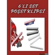 Keskon 6’lı Poşet Kapatıcı Klips Seti | Pratik Ambalaj ve Torba Kapatma Aparatı | Gıda Saklama Klipsi