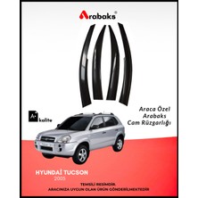 Arabaks Hyundai Tucson 2005 Cam Rüzgarlığı 4'lü Takım (Mugen Tip, Dayanıklı Malzeme, Kolay Montaj)