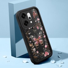 HONTINGA Oppo Reno 14 Pro 5g ile Uyumlu Kılıfı Düşüme Önleyici Basitlik Anti Düşme Kamera Korumali Şirin Kelebek Siyah Desen Yumuşak Silikon Telefon Kılıfı Kadın ve Erkek Için Uygundur K2-0459