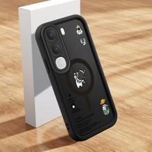 HONTINGA Vıvo Y21D ile Uyumlu Kılıfı Düşüme Önleyici Basitlik Anti Düşme Kamera Korumali Şirin Yaratıcı Siyah Desen Yumuşak Silikon Telefon Kılıfı Kadın ve Erkek Için Uygundur K2-0462