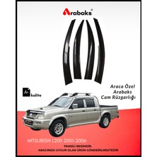 Arabaks Mitsubishi L200 2001-2006 Cam Rüzgarlığı 4'lü Takım (Mugen Tip, Dayanıklı Malzeme, Kolay Montaj)