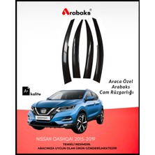 Arabaks Nissan Qashqai 2015-2019 Cam Rüzgarlığı 4'lü Takım (Mugen Tip, Dayanıklı Malzeme, Kolay Montaj)