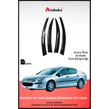 Arabaks Peugeot 407 2003 Sonrası Cam Rüzgarlığı 4'lü Takım (Mugen Tip, Dayanıklı Malzeme, Kolay Montaj)