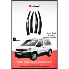 Arabaks Peugeot Rifter 2018-2021 Cam Rüzgarlığı 4'lü Takım (Mugen Tip, Dayanıklı Malzeme, Kolay Montaj)