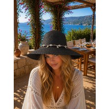 Aydın Şapkacınız Kadın Hasır Geniş Kenarlı Şapka – Yazlık Plaj Şapkası – Premium Kalite Güneş Şapkası