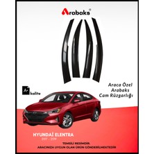 Arabaks Hyundai Elentra 2017-2019 Cam Rüzgarlığı 4'lü Takım (Mugen Tip, Dayanıklı Malzeme, Kolay Montaj)