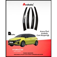 Arabaks Hyundai I20 2021-2022 Cam Rüzgarlığı 4'lü Takım (Mugen Tip, Dayanıklı Malzeme, Kolay Montaj)