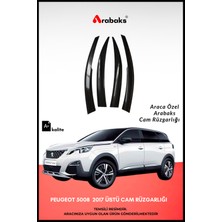 Arabaks Peugeot 5008 2017 Sonrası Cam Rüzgarlığı 4'lü Takım (Mugen Tip, Dayanıklı Malzeme, Kolay Montaj)
