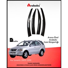 Arabaks Kia Sorento 2002-2010 Cam Rüzgarlığı 4'lü Takım (Mugen Tip, Dayanıklı Malzeme, Kolay Montaj)