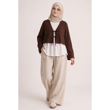 Cng Moda Önü Bağlamalı 2 Bağcıklı Modern Tesettür Kimono Gömlek