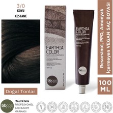 Bbcos Hair Pro Earthia Color Koyu Kestane Saç Boyası 3/0 Amonyaksız Doğal Tonlar 100ML