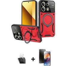 İlk El Grup Ieg™ Redmi Note 13 4g Kıvılcım Modern Serisi - Siyah 3D Antistatik Mat Seramik Nano Ekran Koruyucu + Şeffaf Kamera Lens Koruma Cam