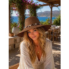 Aydın Şapkacınız Kadın Hasır Geniş Kenarlı Şapka – Yazlık Plaj Şapkası – Premium Kalite Güneş Şapkası