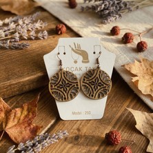 Koçak Takı Ahşap Küpe Modern Özgün Minimalist Takı Model No 250