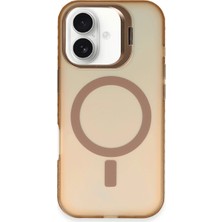 Alkar Ticaret Iphone 16 Plus Kılıf Primera Magsafe Standlı Kapak - Gold