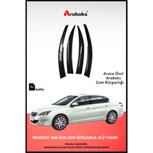 Arabaks Peugeot 408 2010-2019 Cam Rüzgarlığı 4'lü Takım (Mugen Tip, Dayanıklı Malzeme, Kolay Montaj)