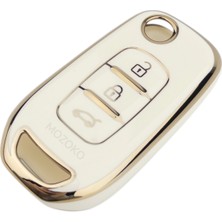 MOZOKO Renault Clio 5 Megane 4 Captur Kadjar Uyumlu Gold Metal Anahtar Kılıfı Premium Araç Kumanda Koruyucu