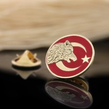 kuyumcudan Bozkurt Ay Yıldız 925 Ayar Gümüş Yaka Rozeti