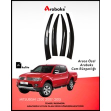 Arabaks Mitsubishi L200 2007-2013 Cam Rüzgarlığı 4'lü Takım (Mugen Tip, Dayanıklı Malzeme, Kolay Montaj)