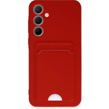 Alkar Ticaret Samsung Galaxy A35 5g Kılıf Kelvin Kartvizitli Silikon - Kırmızı