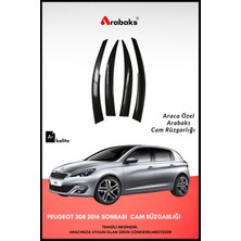 Arabaks Peugeot 308 2016 Sonrası Cam Rüzgarlığı 4'lü Takım (Mugen Tip, Dayanıklı Malzeme, Kolay Montaj)