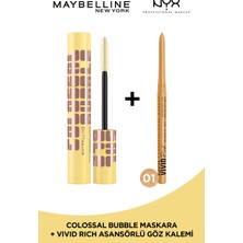 Maybelline New York Maybelline Colossal Bubble Maskara + Vivid Rich Mechanical Liner Pencil 01