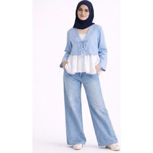 Cng Moda Önü Bağlamalı 2 Bağcıklı Modern Tesettür Kimono Gömlek