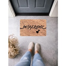 Bert Kalpli Hoşgeldiniz Dijital Baskılı Pvc Kaymaz Tabanlı Modern Kapı Önü Paspası – Şık ve Dekoratif Giriş Matı