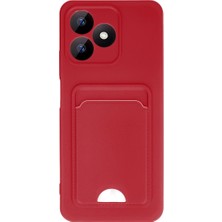 Alkar Ticaret Realme Note 50 4g Kılıf Kelvin Kartvizitli Silikon - Kırmızı