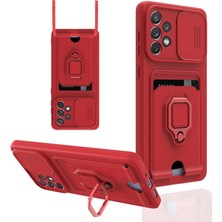 Alkar Ticaret Samsung Galaxy A33 5g Kılıf Zuma Kartvizitli Yüzüklü Silikon - Kırmızı