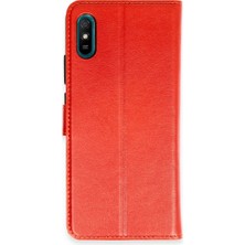 Alkar Ticaret Xiaomi Redmi 9A Kılıf Trend S Plus Kapaklı Kılıf - Kırmızı