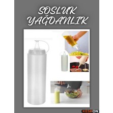 Keskon Plastik Yağlık Sosluk Şişesi 700 ml – Şeffaf Yağdanlık, Ketçap ve Sos Şişesi