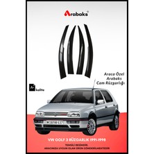 Arabaks Vw Golf 3 1991-1998 Cam Rüzgarlığı 4'lü Takım Dayanıklı Malzeme Kolay Montaj ile Uyumlu
