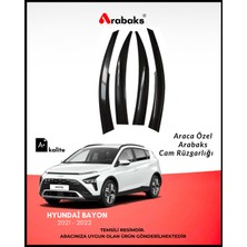 Arabaks Hyundai Bayon 2021-2022 Cam Rüzgarlığı 4'lü Takım (Mugen Tip, Dayanıklı Malzeme, Kolay Montaj)