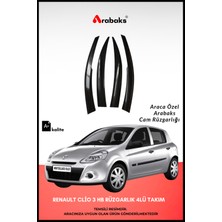 Arabaks Renault Clio 3 Hb Cam Rüzgarlığı 4'lü Takım (Mugen Tip, Dayanıklı Malzeme, Kolay Montaj)
