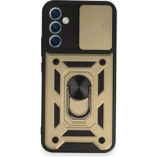 Alkar Ticaret Samsung Galaxy A54 5g Kılıf Pars Lens Yüzüklü Silikon - Gold