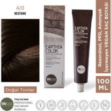 Bbcos Hair Pro Earthia Color Kestane Saç Boyası 4/0 Amonyaksız Doğal Tonlar 100ML