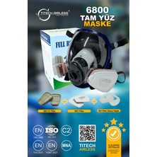 Titech Airless 6800 Tam Yüz Gaz/buhar/boya Maskesi