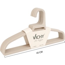 Vichy 5’li Kaymaz Yüzeyli Askı 45 cm – Bej Renk Elbise & Ceket Askısı VCH-7025