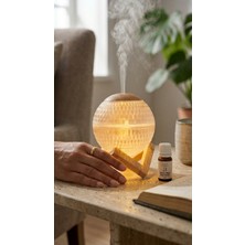 Castu Ahşap Standlı Ultrasonik Aroma Difüzörü & Gece Lambası | LED Işıklı Hava Nemlendirici