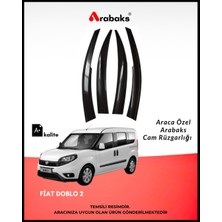 Arabaks Fiat Doblo 2 Cam Rüzgarlığı 4’lü Takım (Mugen Tip, Dayanıklı Malzeme, Kolay Montaj)