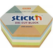  hopax stickn 61x67mm kraft altıgen yapışkanlı not kağıdı notblok 250 yaprak