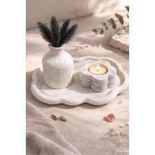 Pelius Mini Vazo, Dekoratif Tabak ve Çiçek Formlu Mumluk, 3’lü Dekoratif Set