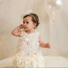 Butik Kız Bebek 3D Gül Detaylı Takım Özel Gün Fotoraf Çekimi Doğumgünü - Düğün