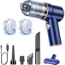 Yeni Nesil Fırçasız Motor 14.000PA Vakum ve Üflemeli Mini Araç ve Genel Kullanım Süpürgesi 1 Adet Yedek Filtre Hediye Neo Class