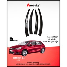 Arabaks Citroen C4 2012 Cam Rüzgarlığı 4’lü Takım (Mugen Tip, Dayanıklı Malzeme, Kolay Montaj)