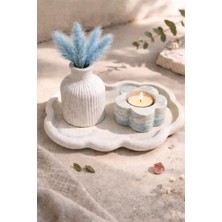 Pelius Mini Vazo, Dekoratif Tabak ve Çiçek Formlu Mumluk, 3’lü Dekoratif Set